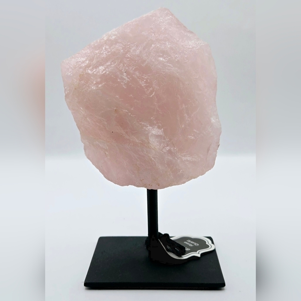Rose Quartz Crystal on Stand Brazil 1.4lb 6" Healing Love Stone - Picture 3 of 9